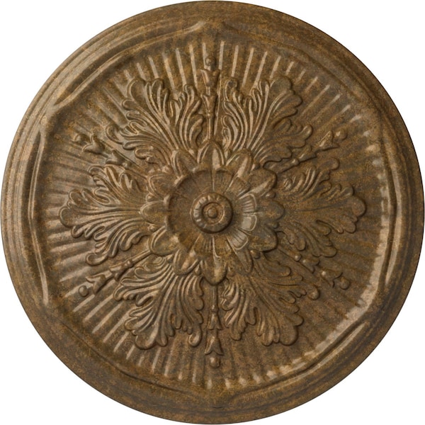 Ekena Millwork Luton Ceiling Medallion (Fits Canopies up to 3 1/2"), Hand-Painted Rubbed Bronze, 21"OD x 2"P CM21LURZS - main